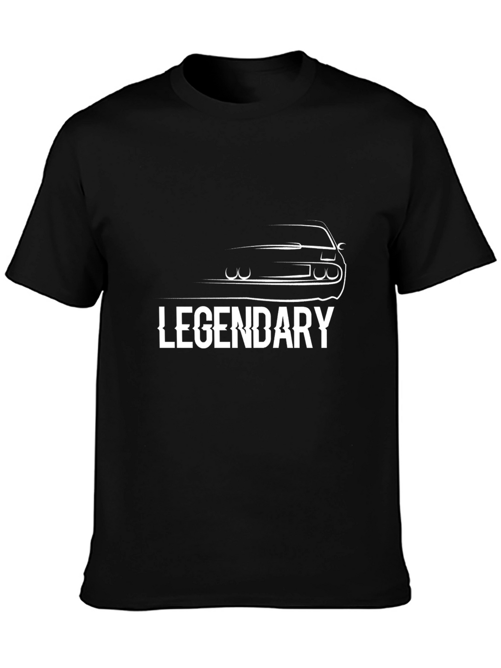 Legendary Car Silhouette Black T-Shirt