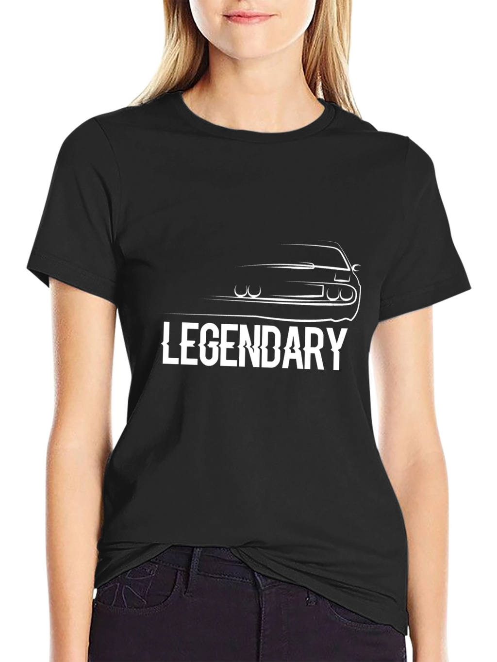 Legendary Car Silhouette Black T-Shirt