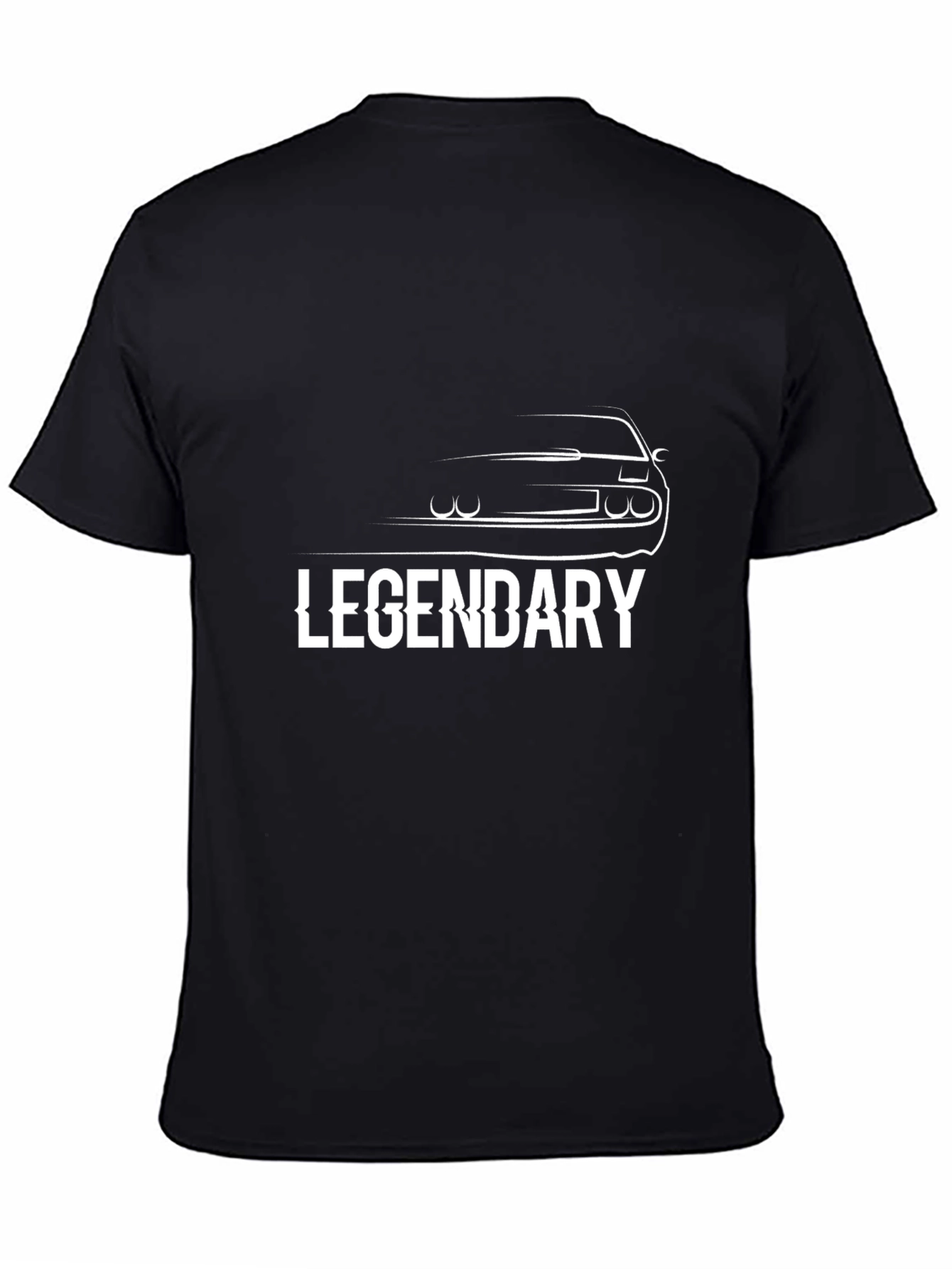 Legendary Car Silhouette Black T-Shirt