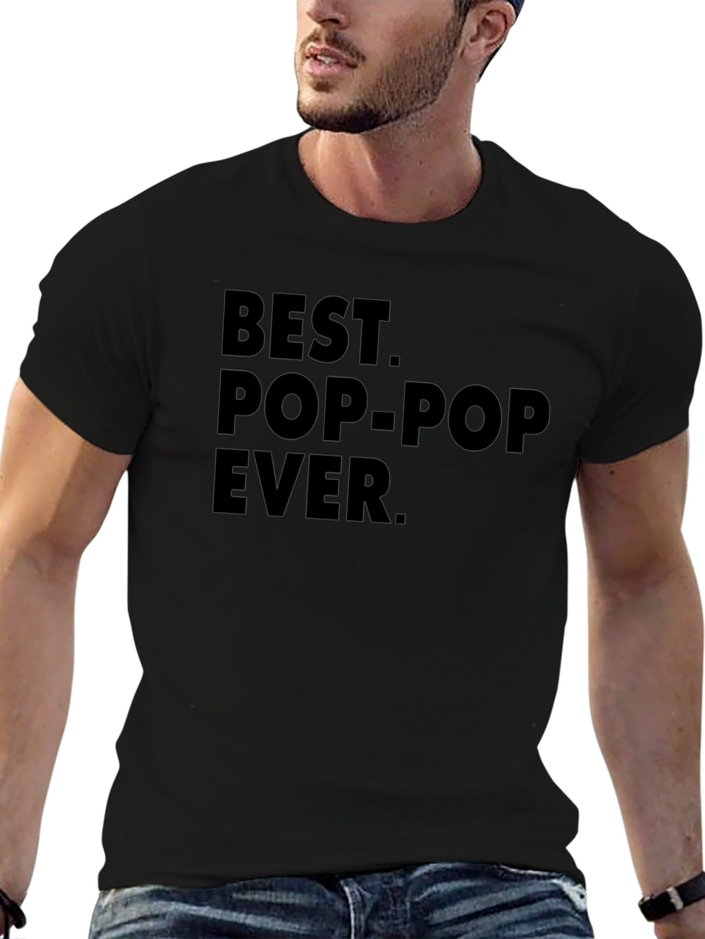 Best Pop-Pop Ever Black Graphic T-Shirt
