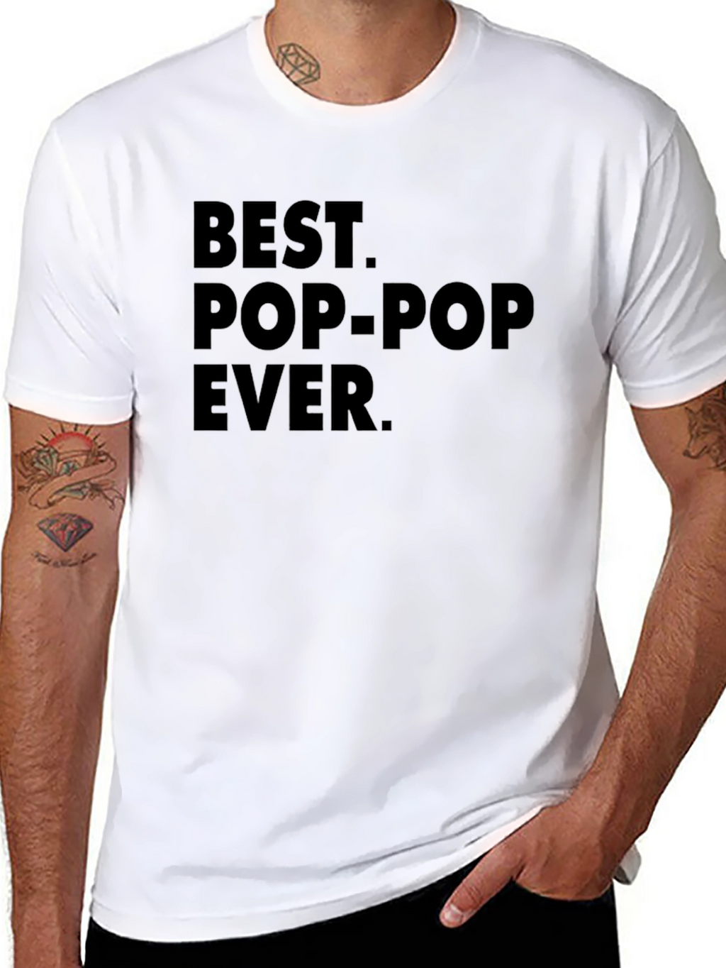 Best Pop-Pop Ever Black Graphic T-Shirt
