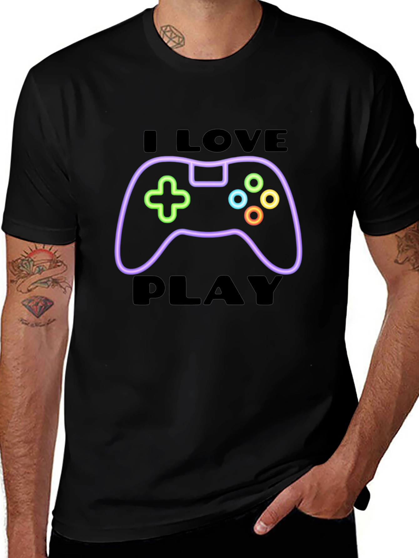 Gamer Tee: I Love to Play - Black Cotton T-Shirt