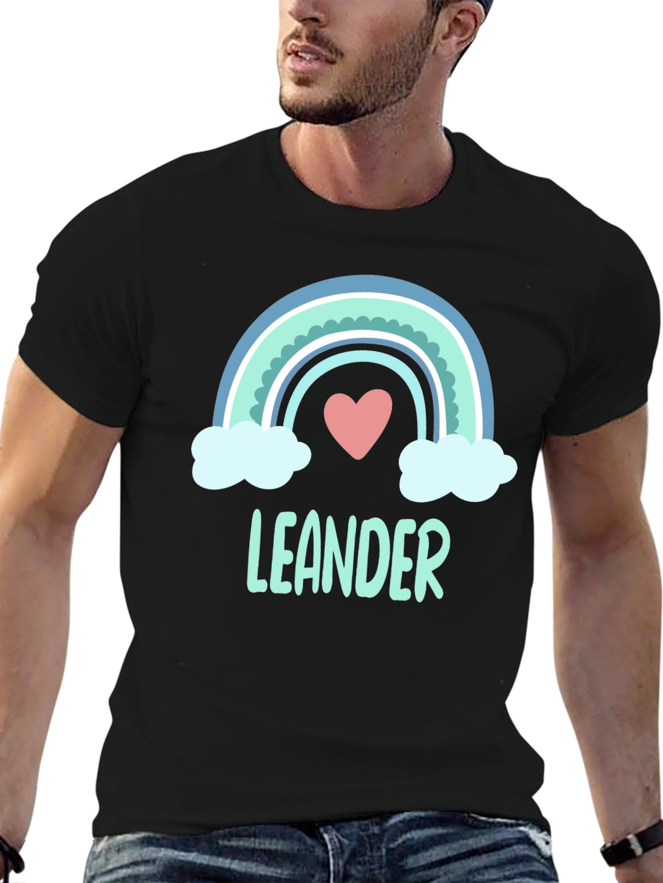 Leander Rainbow Heart T-Shirt - Soft Cotton Tee