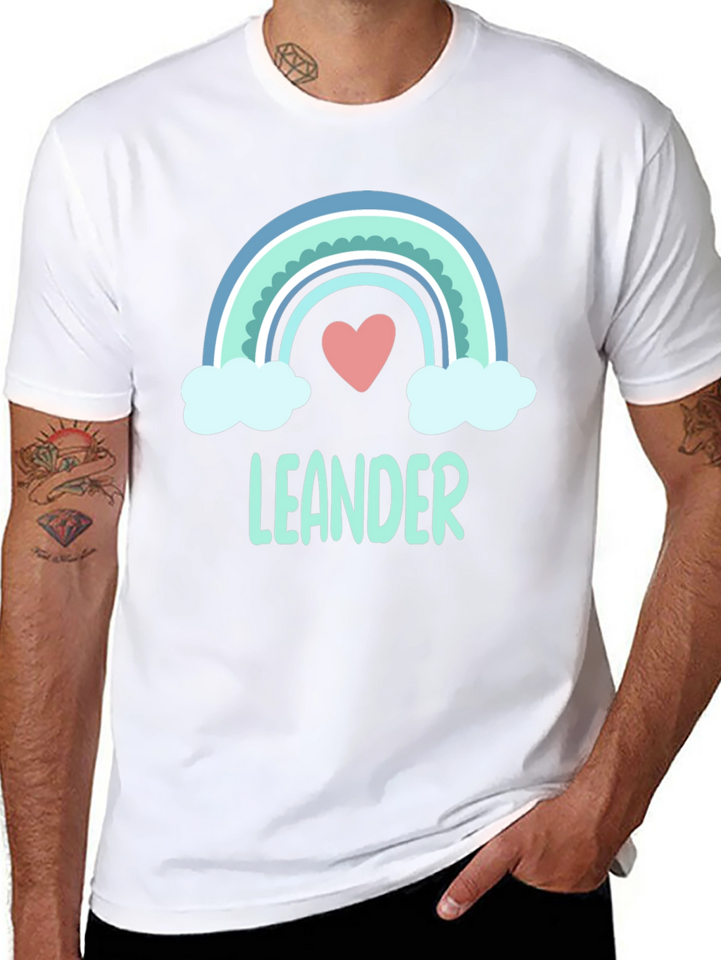 Leander Rainbow Heart T-Shirt - Soft Cotton Tee