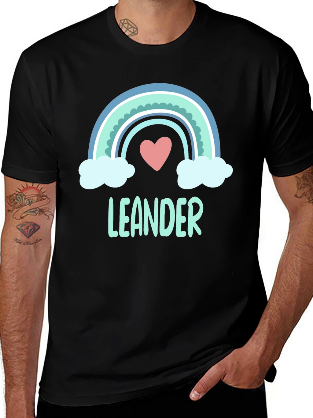 Leander Rainbow Heart T-Shirt - Soft Cotton Tee