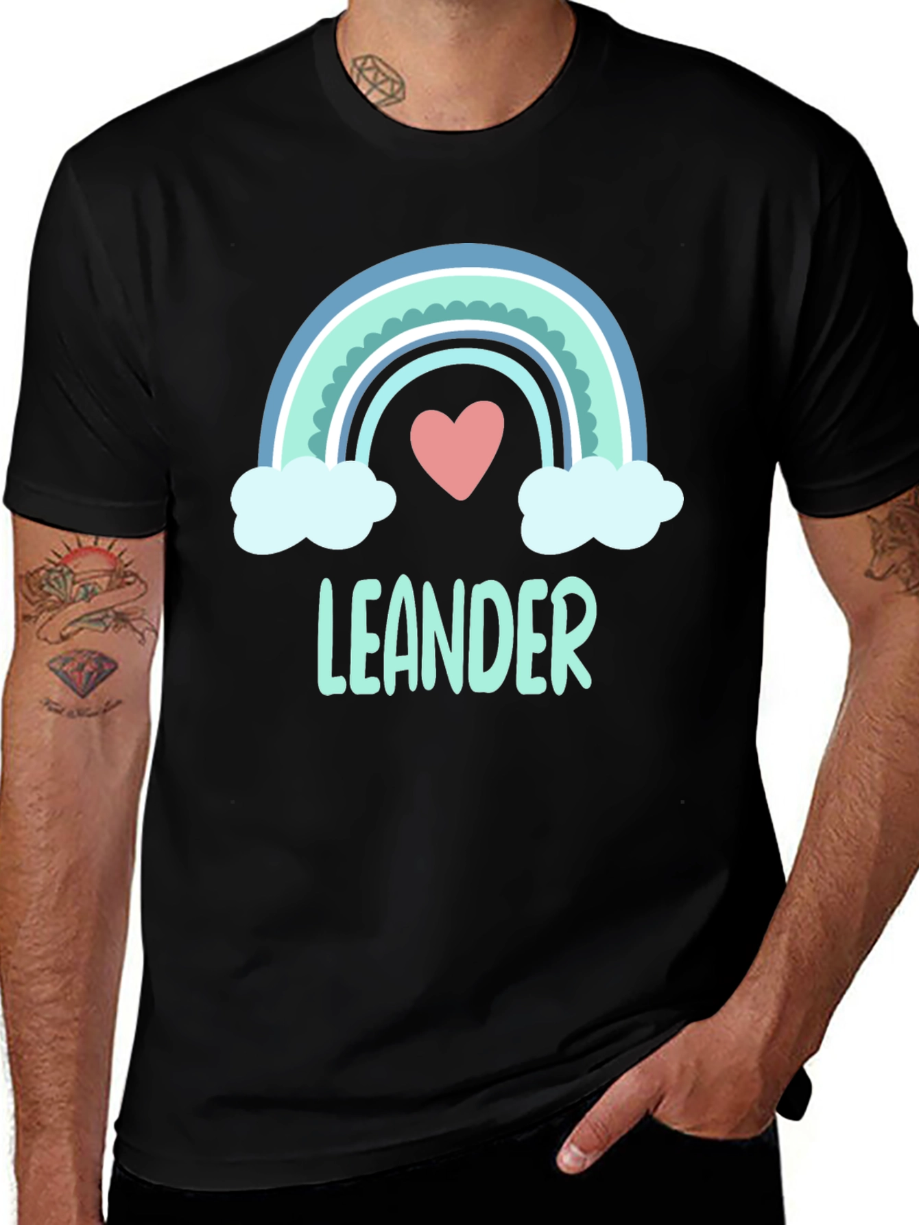 Leander Rainbow Heart T-Shirt - Soft Cotton Tee