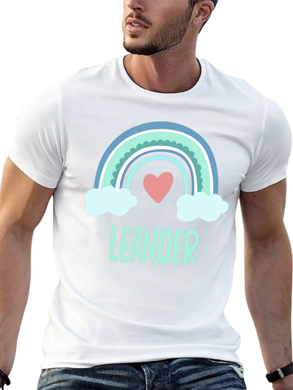 Leander Rainbow Heart T-Shirt - Soft Cotton Tee