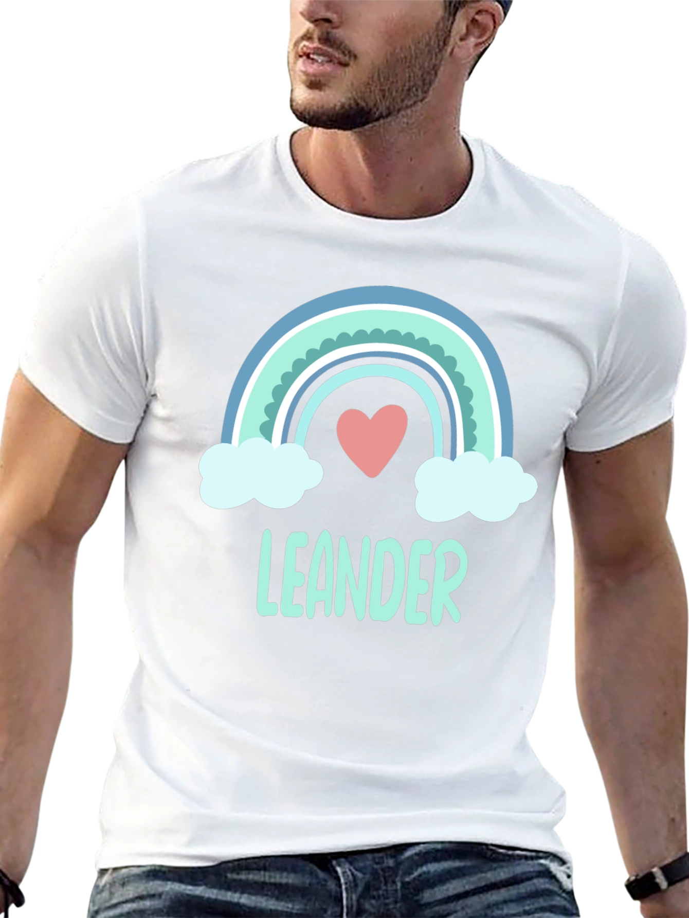 Leander Rainbow Heart T-Shirt - Soft Cotton Tee