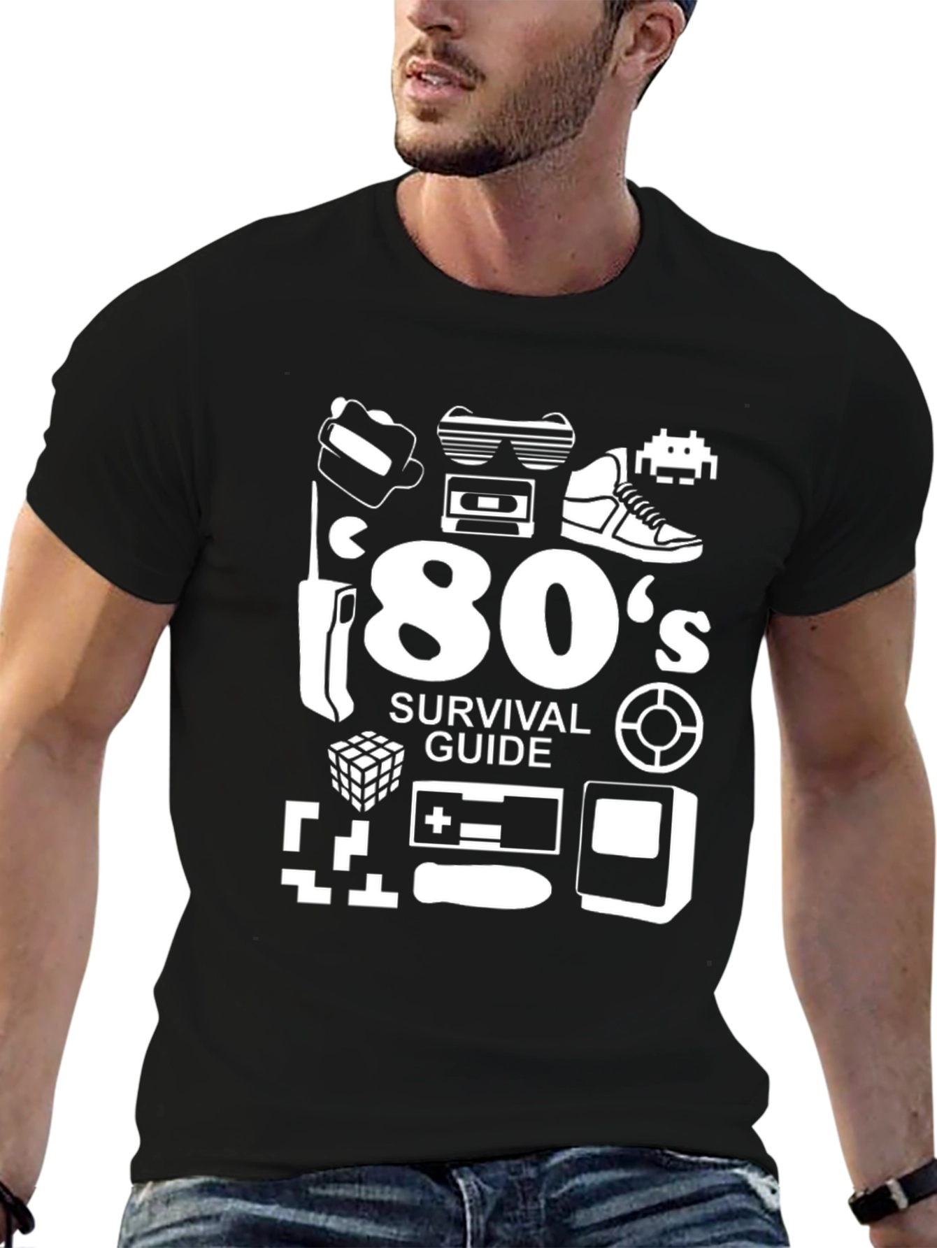 80s Survival Guide Black T-Shirt