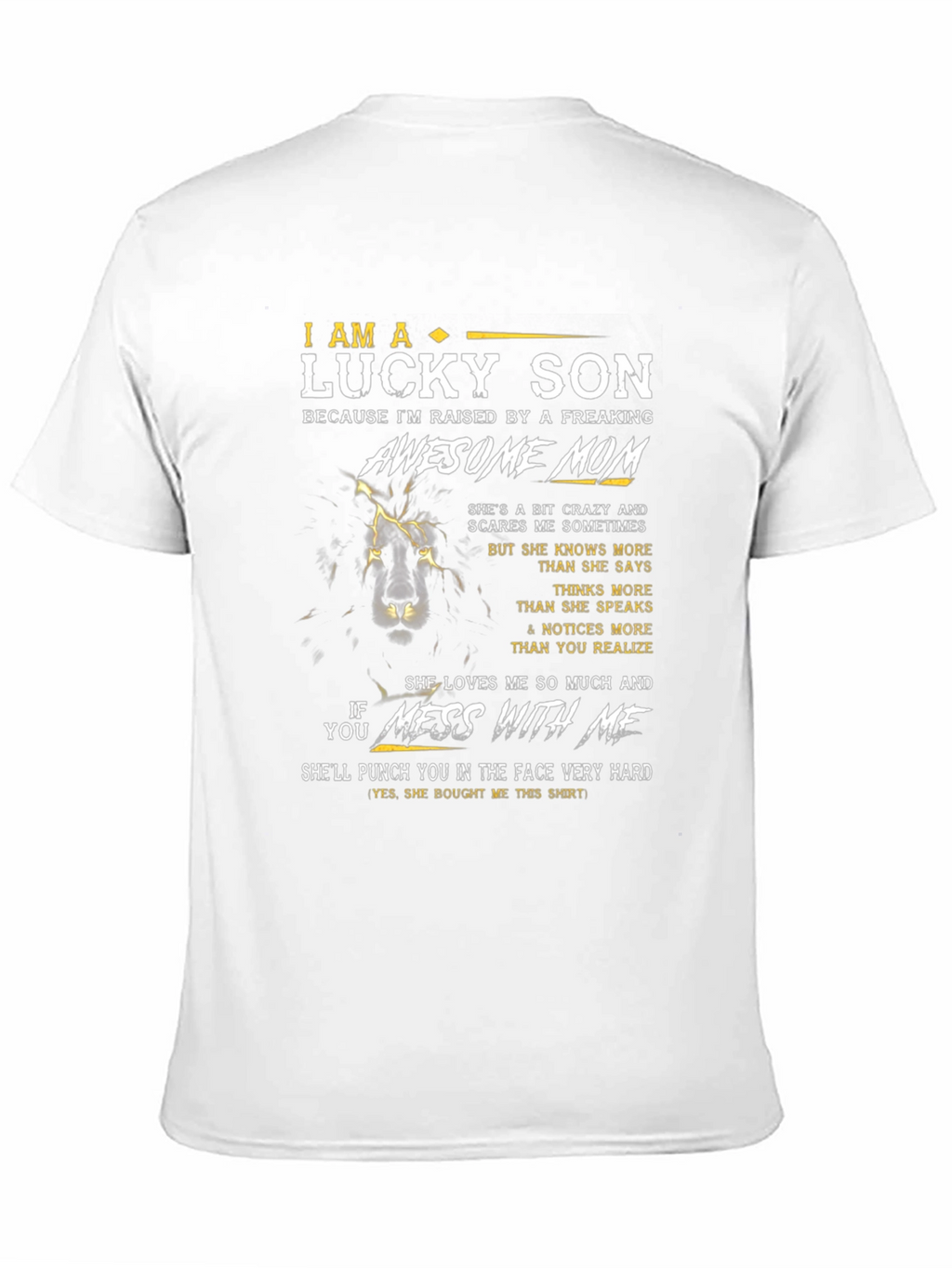 Lucky Son Awesome Mom Black T-Shirt