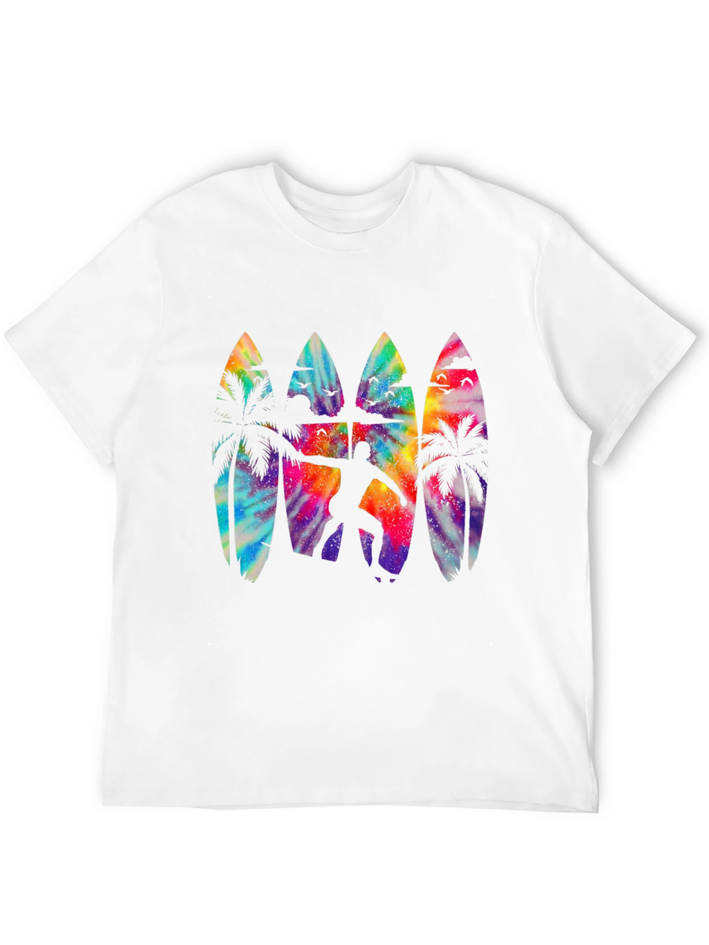 Surfer Silhouette Tie Dye Surfboard Tee