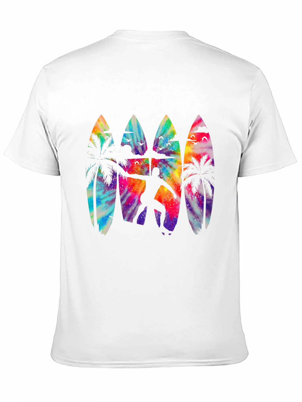Surfer Silhouette Tie Dye Surfboard Tee