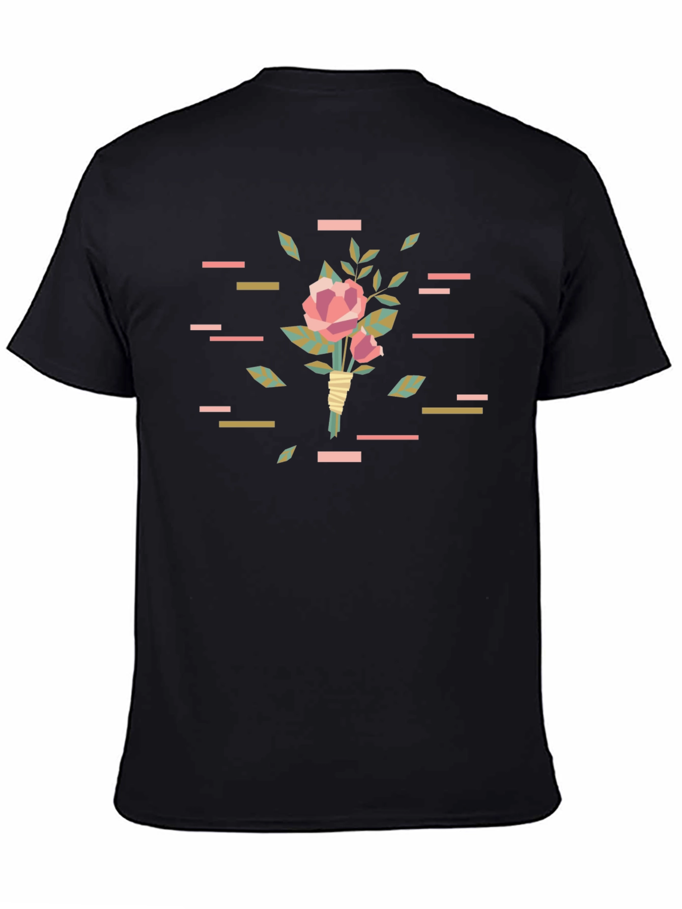 Stylish Floral T-Shirt - Black Graphic Tee