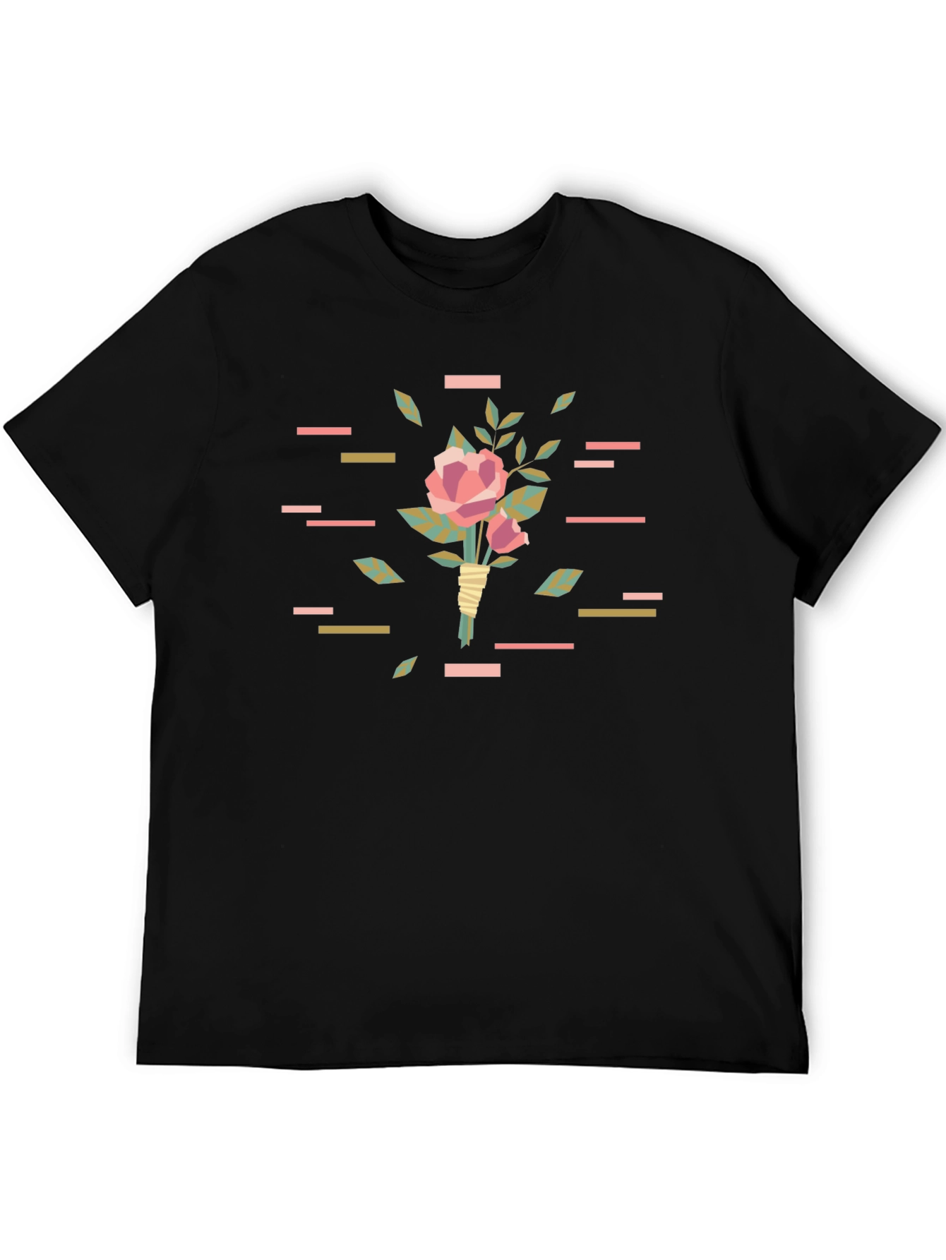 Stylish Floral T-Shirt - Black Graphic Tee