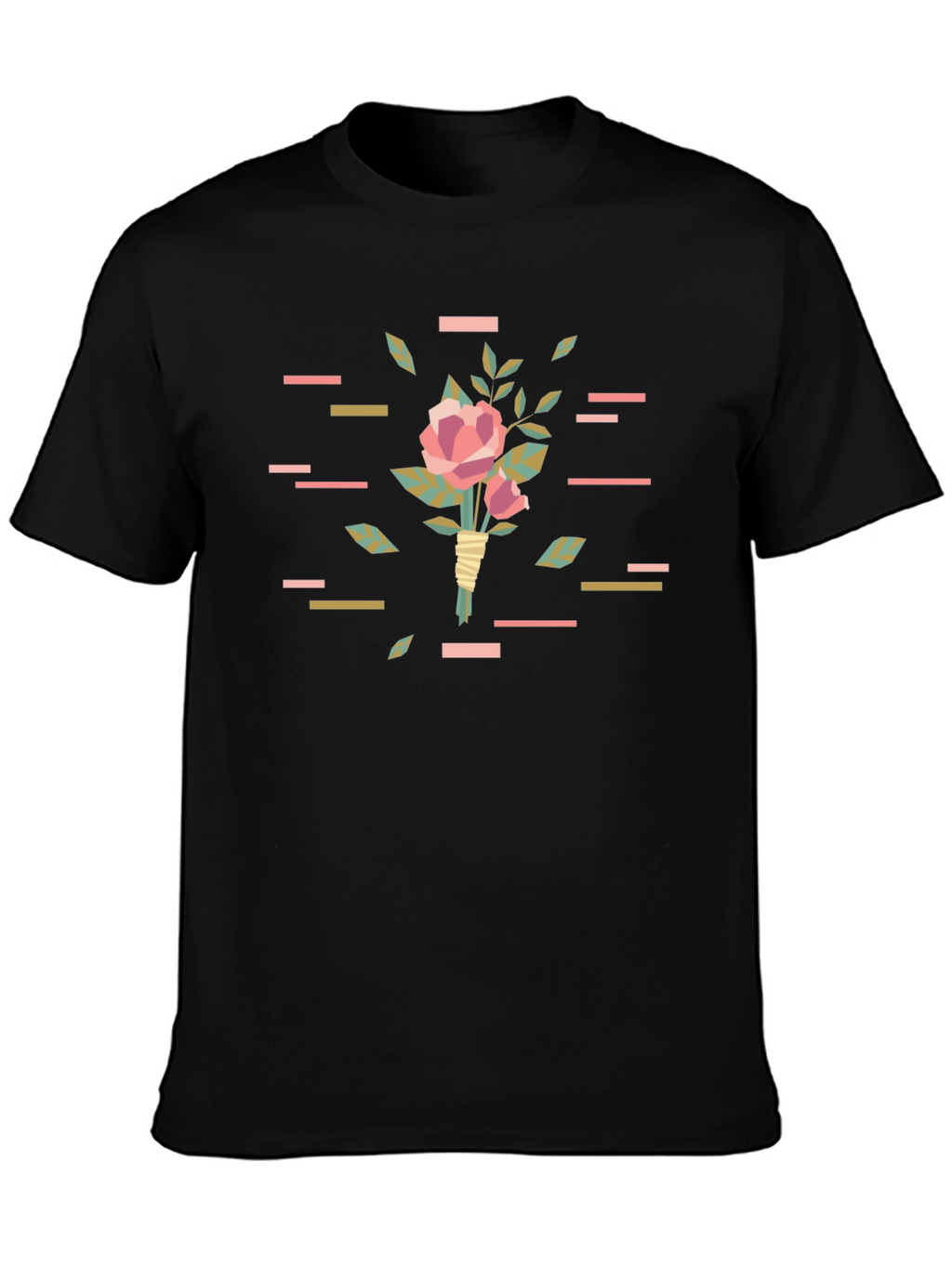 Stylish Floral T-Shirt - Black Graphic Tee