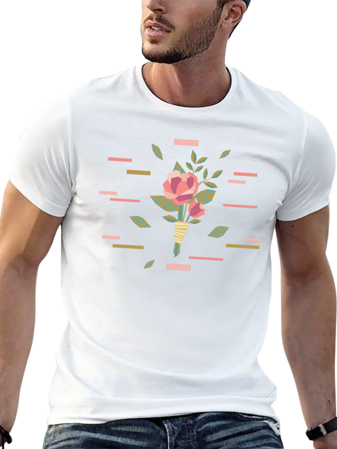 Stylish Floral T-Shirt - Black Graphic Tee