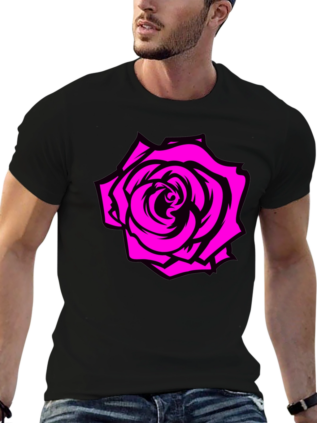 Rose Graphic Tee - Black T-Shirt