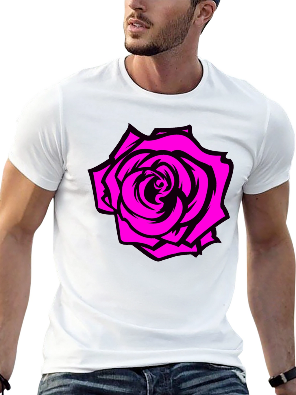 Rose Graphic Tee - Black T-Shirt