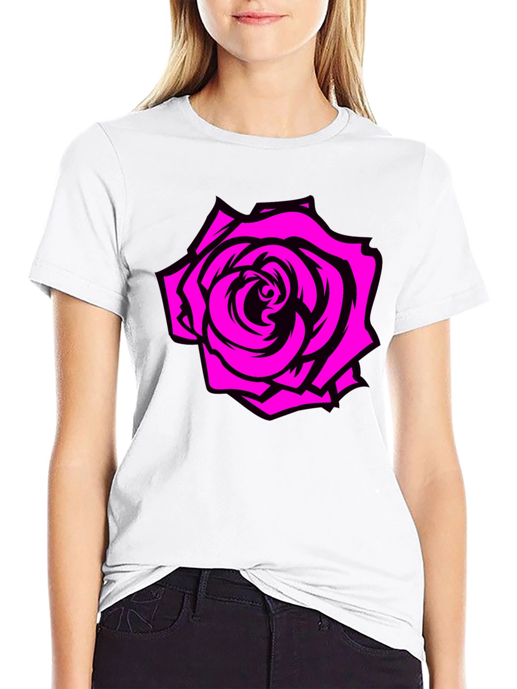 Rose Graphic Tee - Black T-Shirt