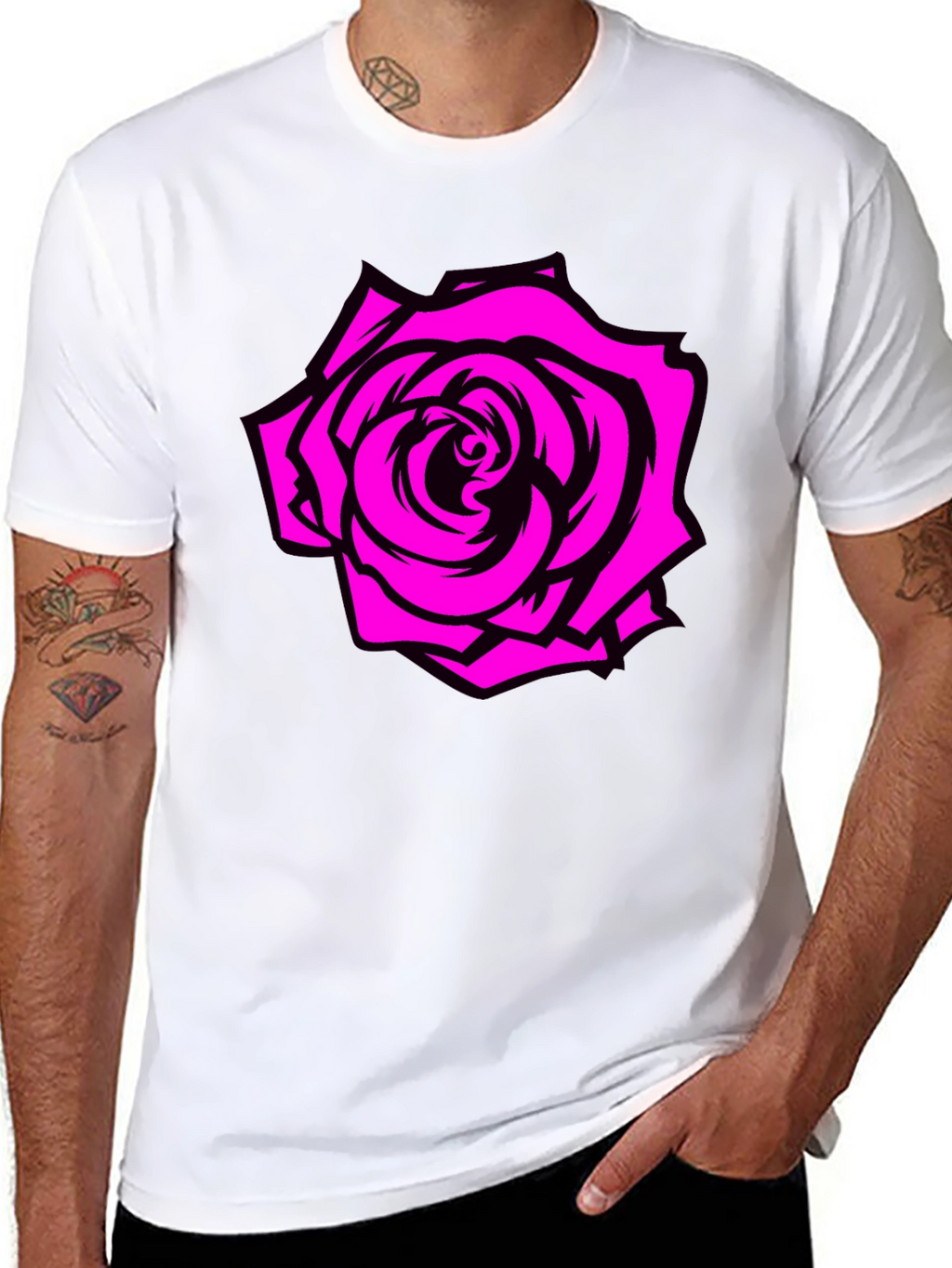 Rose Graphic Tee - Black T-Shirt