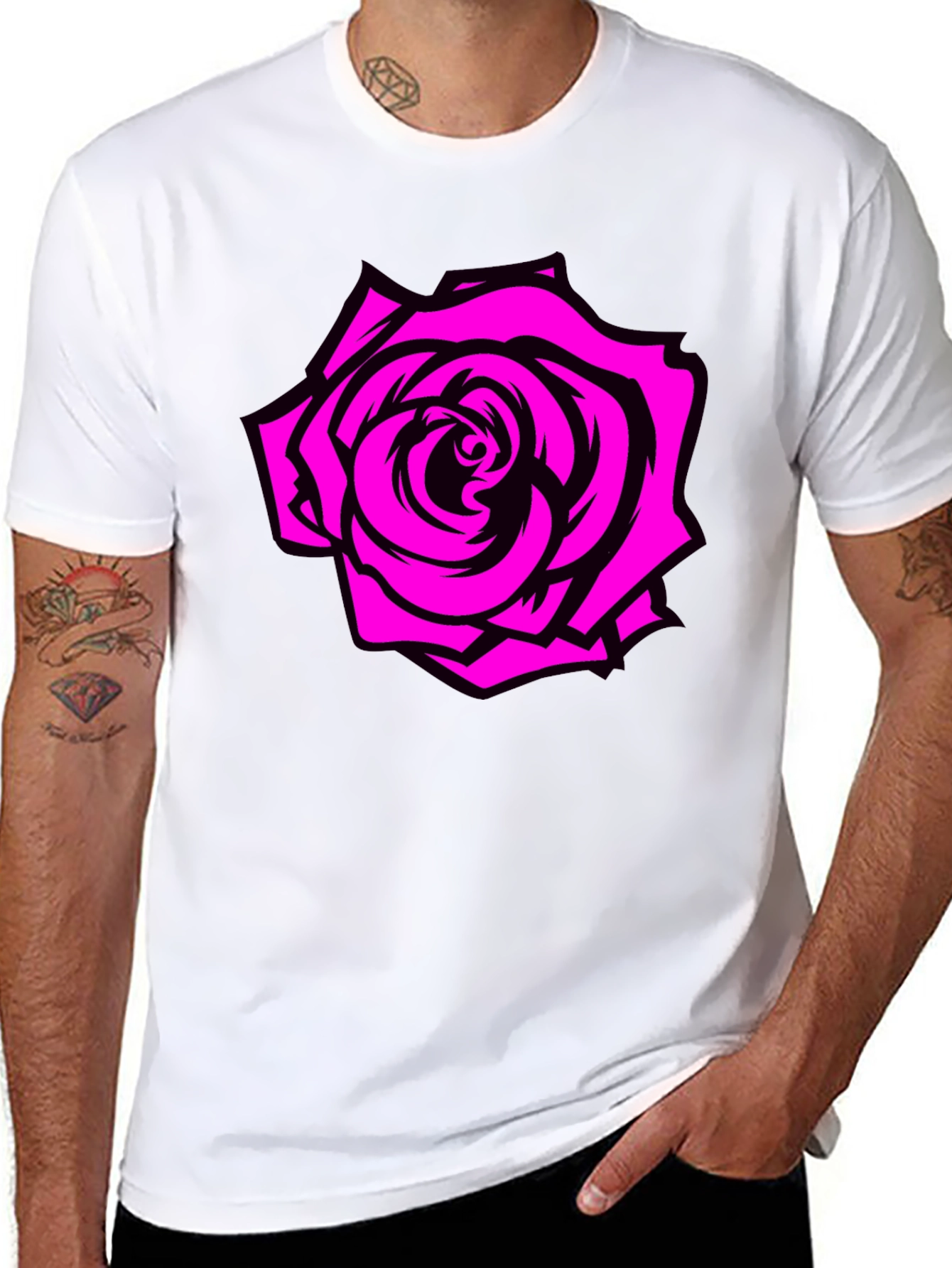 Rose Graphic Tee - Black T-Shirt