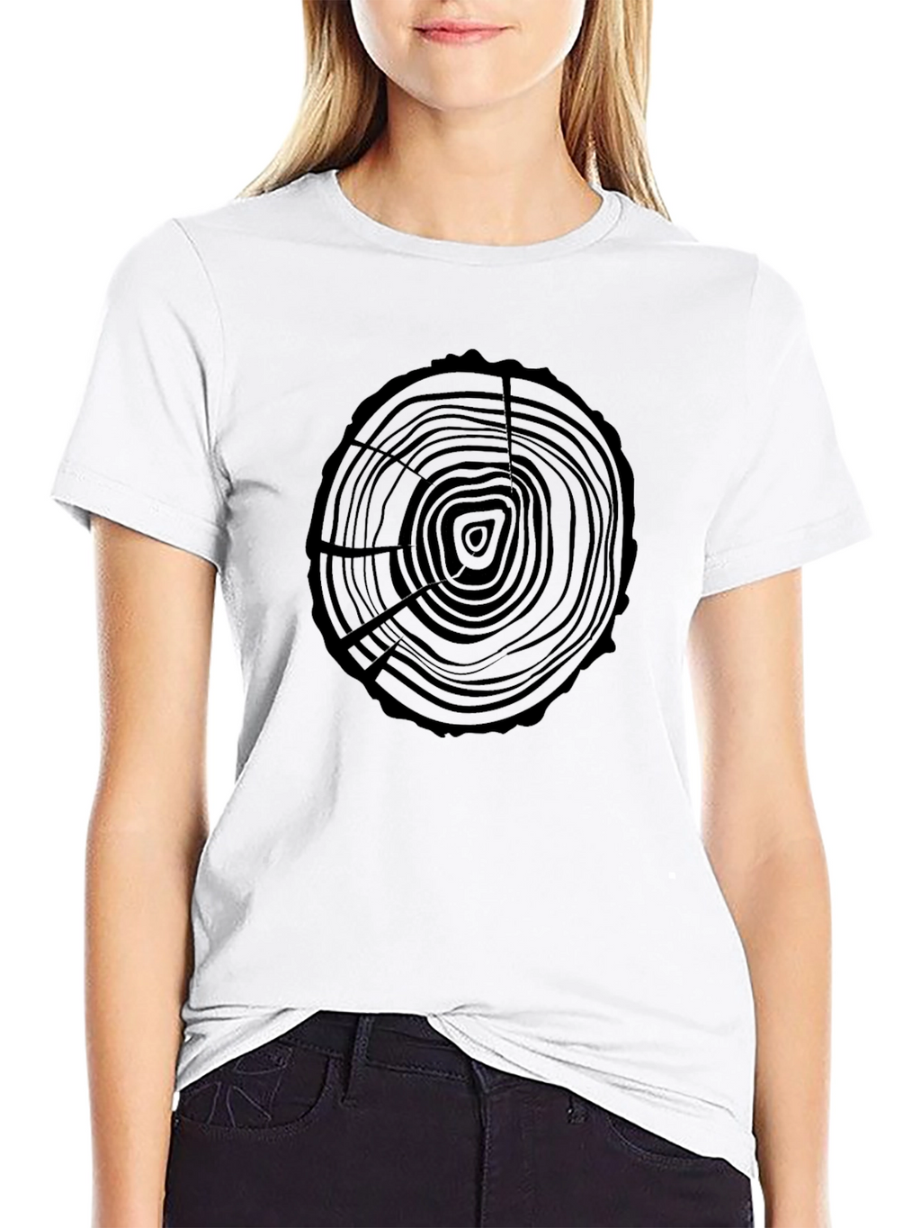 Black Tree Ring Graphic Tee - Nature Lovers Shirt