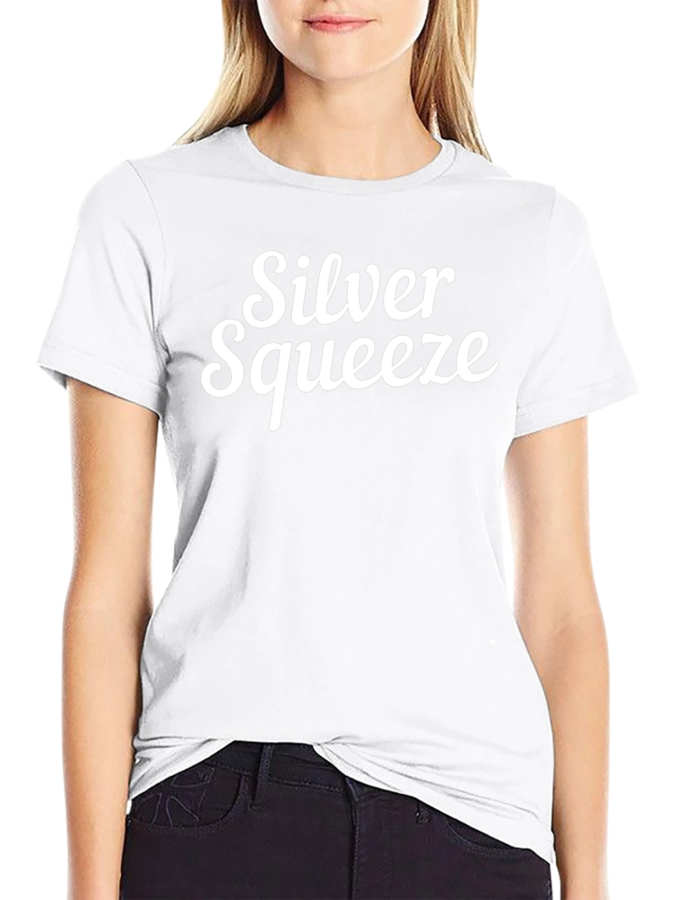 Silver Squeeze Graphic Tee - Black Cotton T-Shirt
