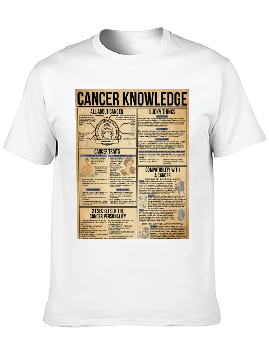 Cancer Zodiac Knowledge T-Shirt