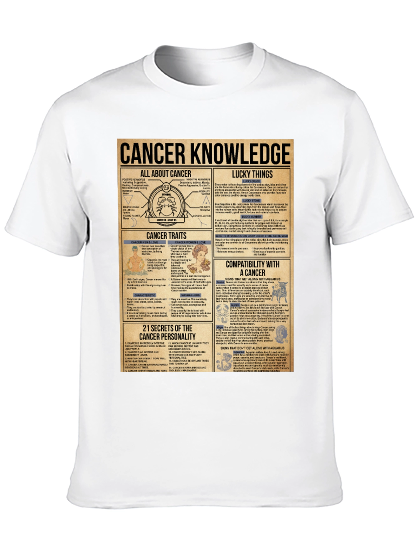 Cancer Zodiac Knowledge T-Shirt