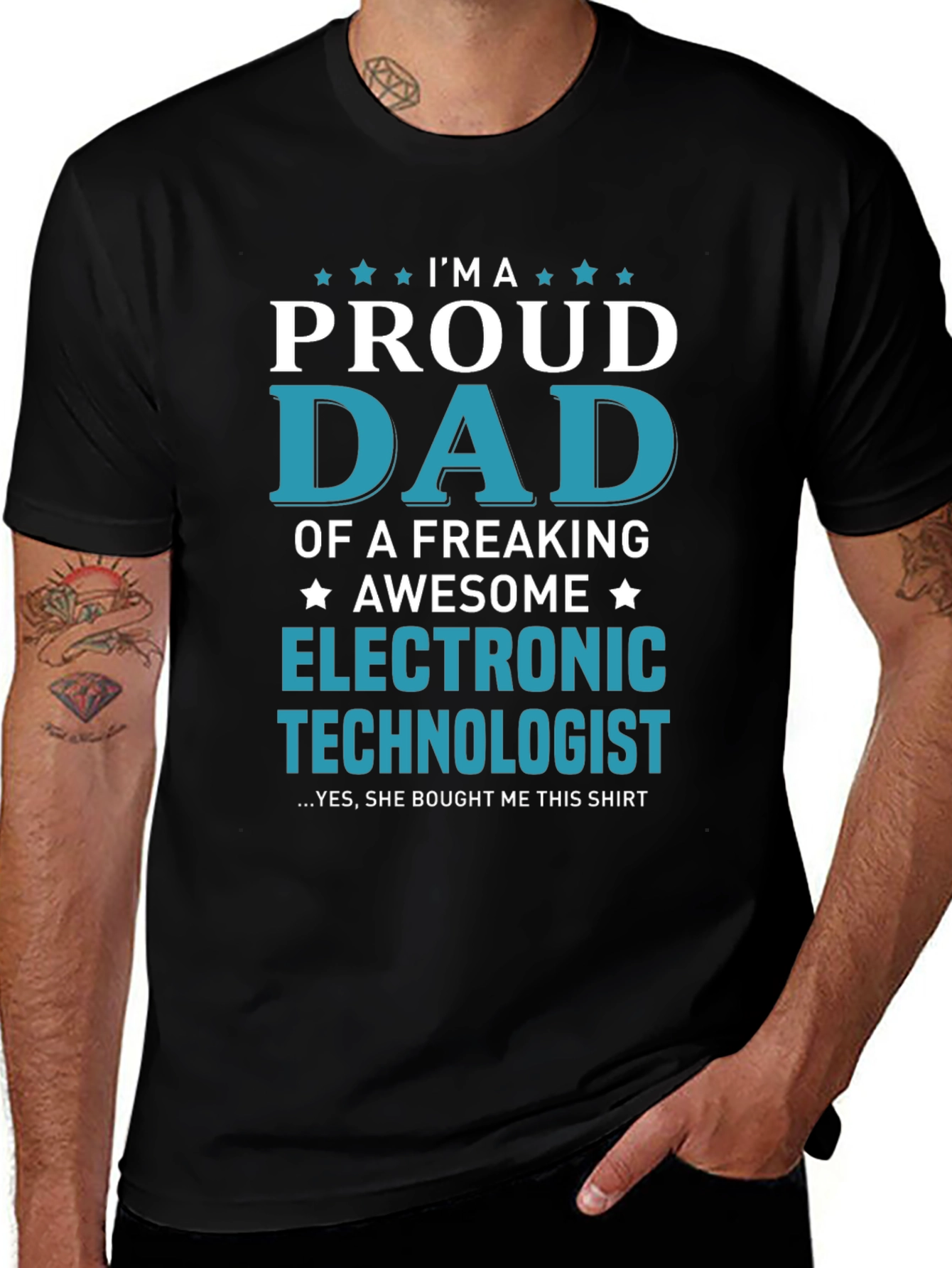 Proud Dad Electronic Technologist Graphic Tee