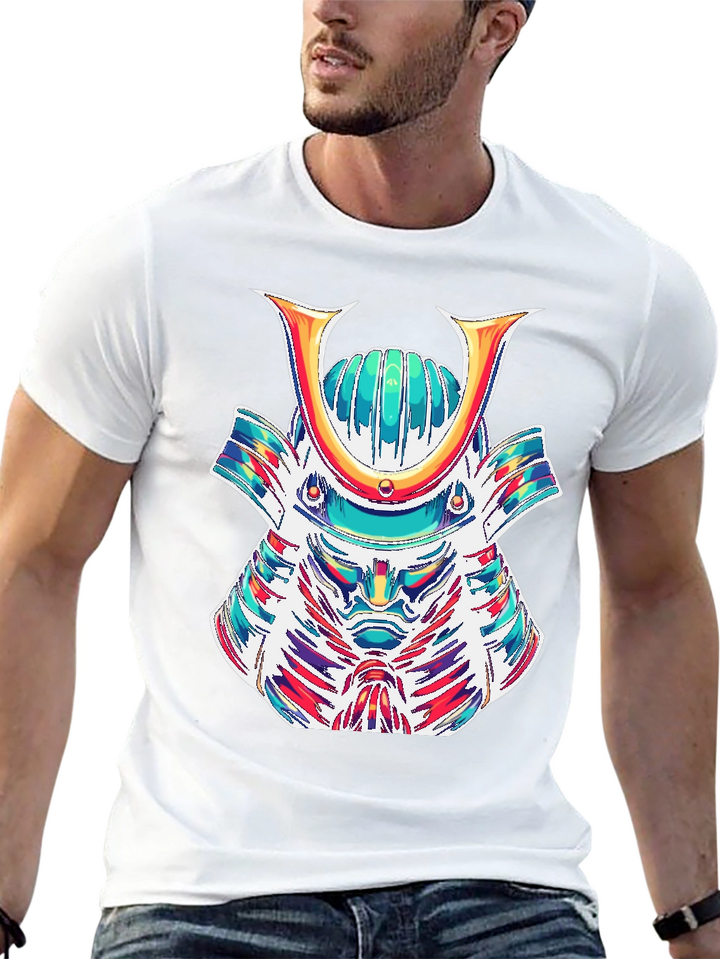 Samurai Graphic Tee - Bold Artistic Design