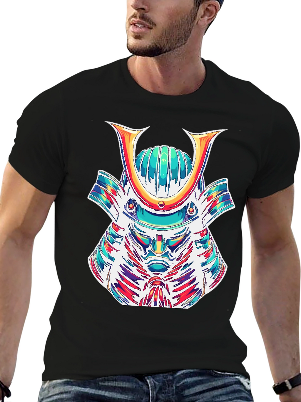 Samurai Graphic Tee - Bold Artistic Design