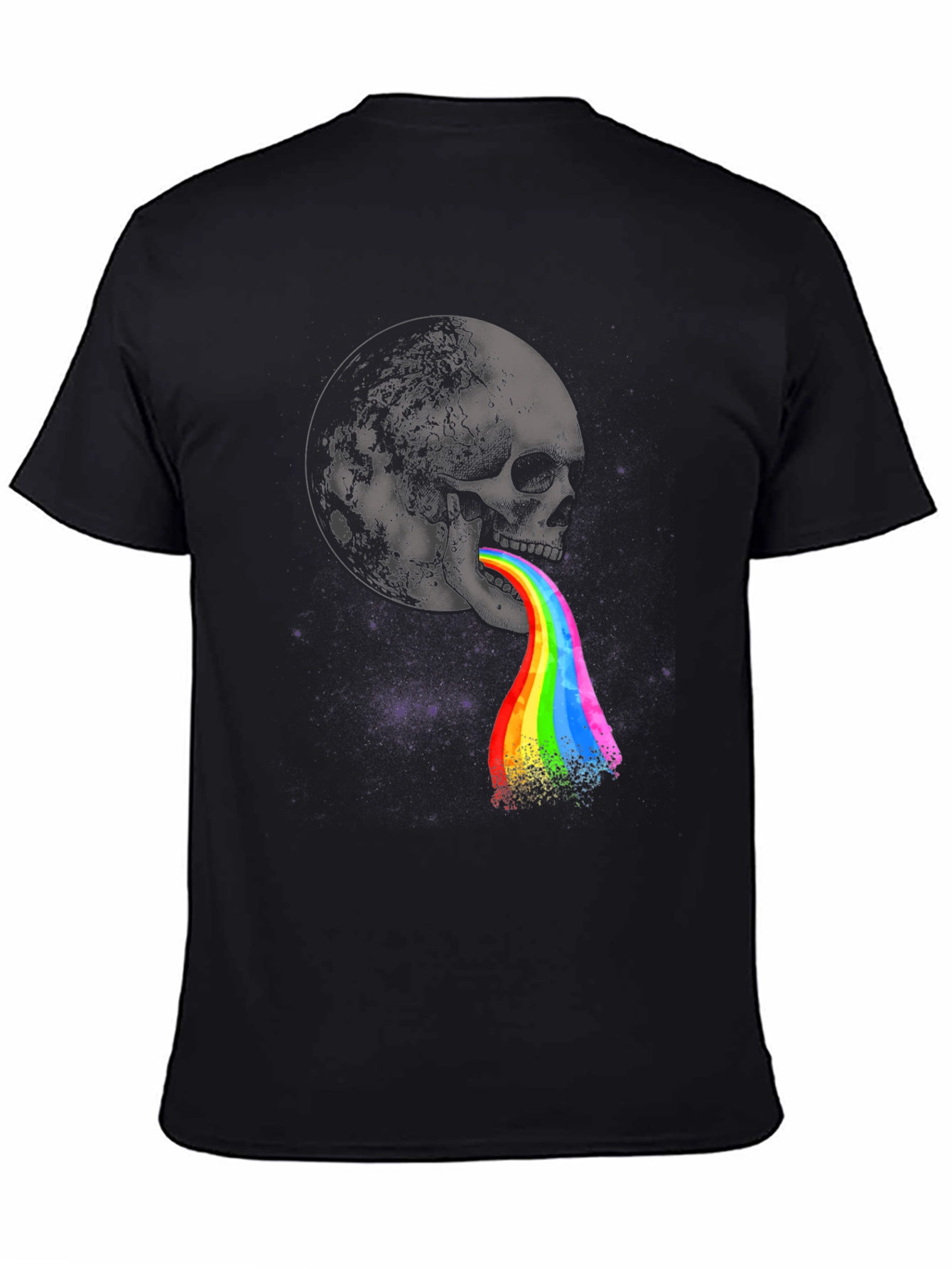 Skull Rainbow Vomit Graphic Tee