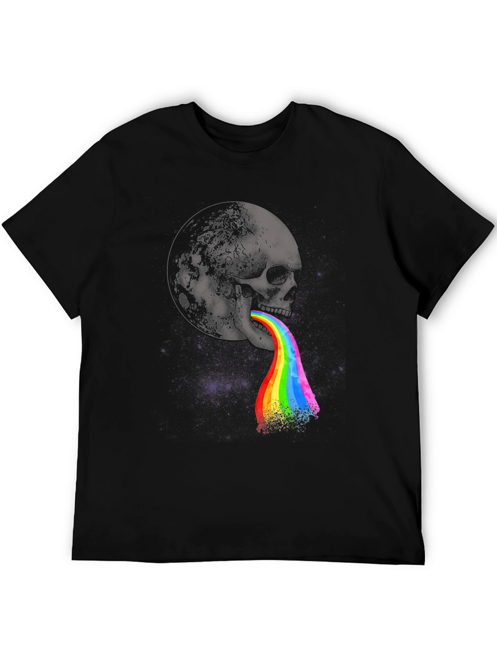 Skull Rainbow Vomit Graphic Tee