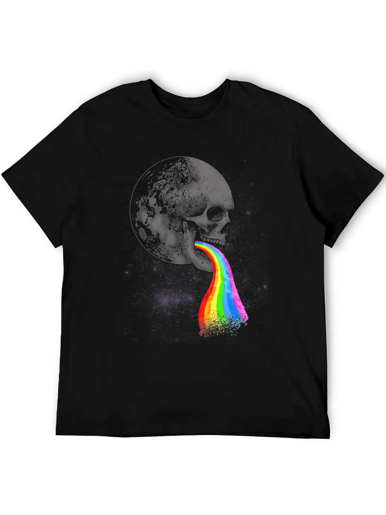 Skull Rainbow Vomit Graphic Tee