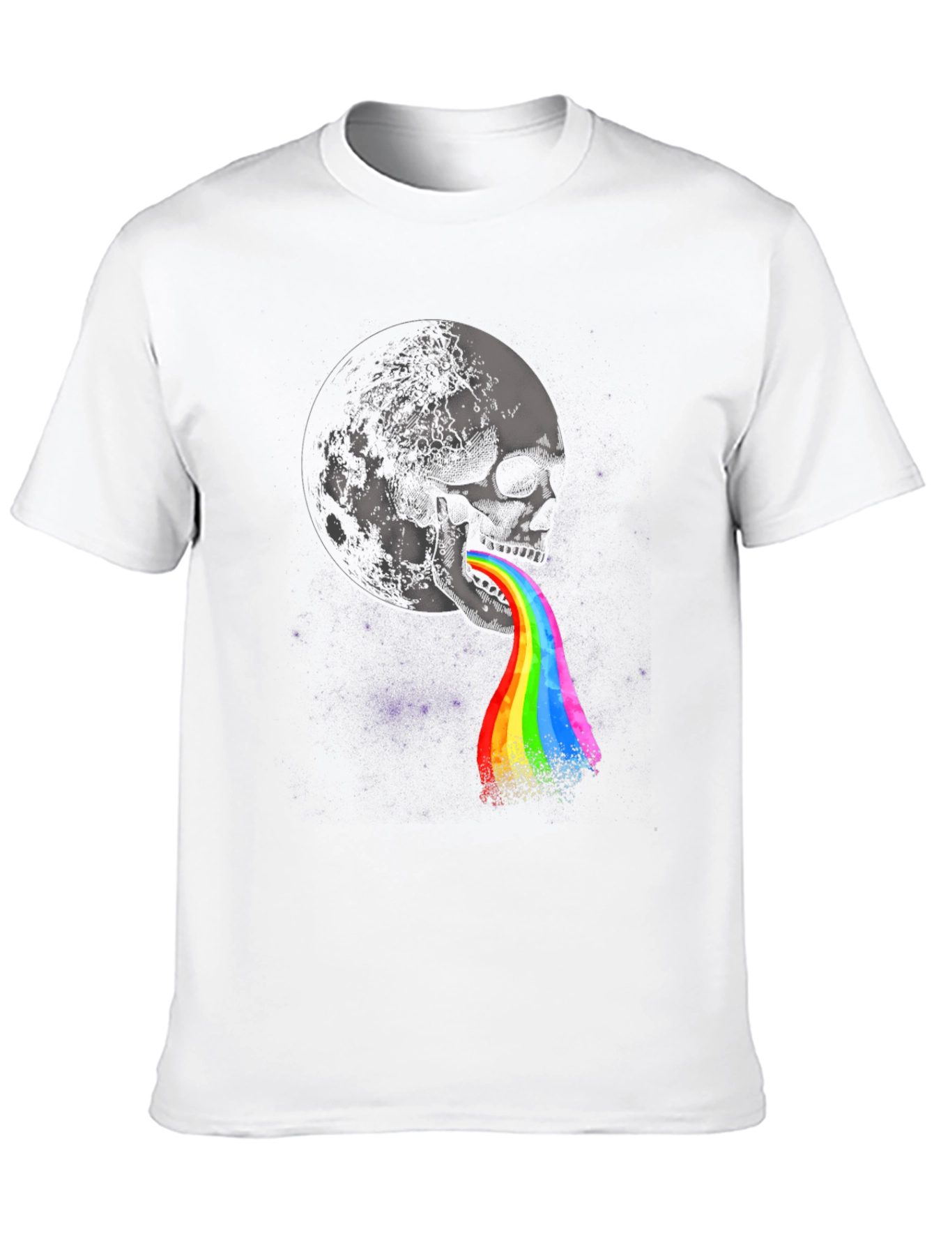 Skull Rainbow Vomit Graphic Tee