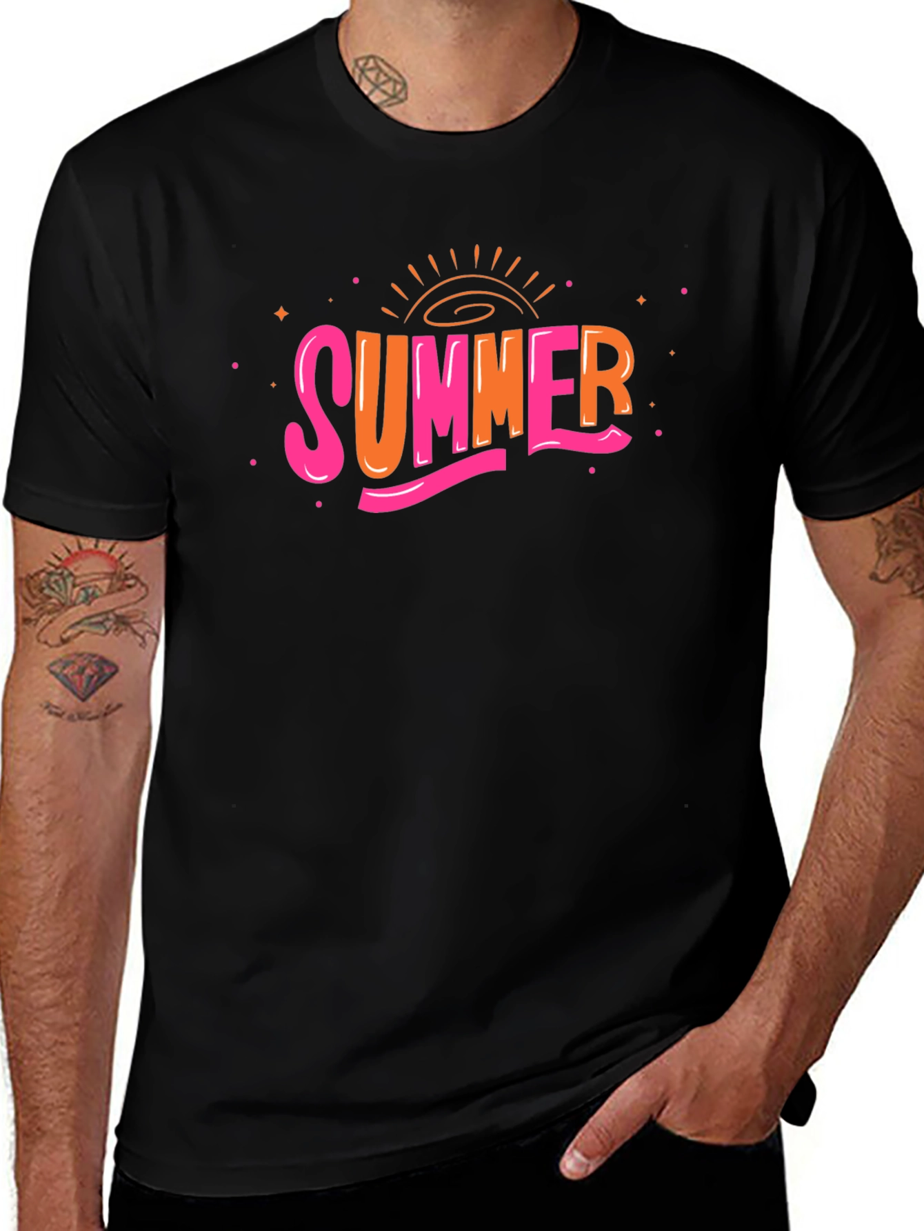 Summer Graphic Tee - Trendy Black T-Shirt