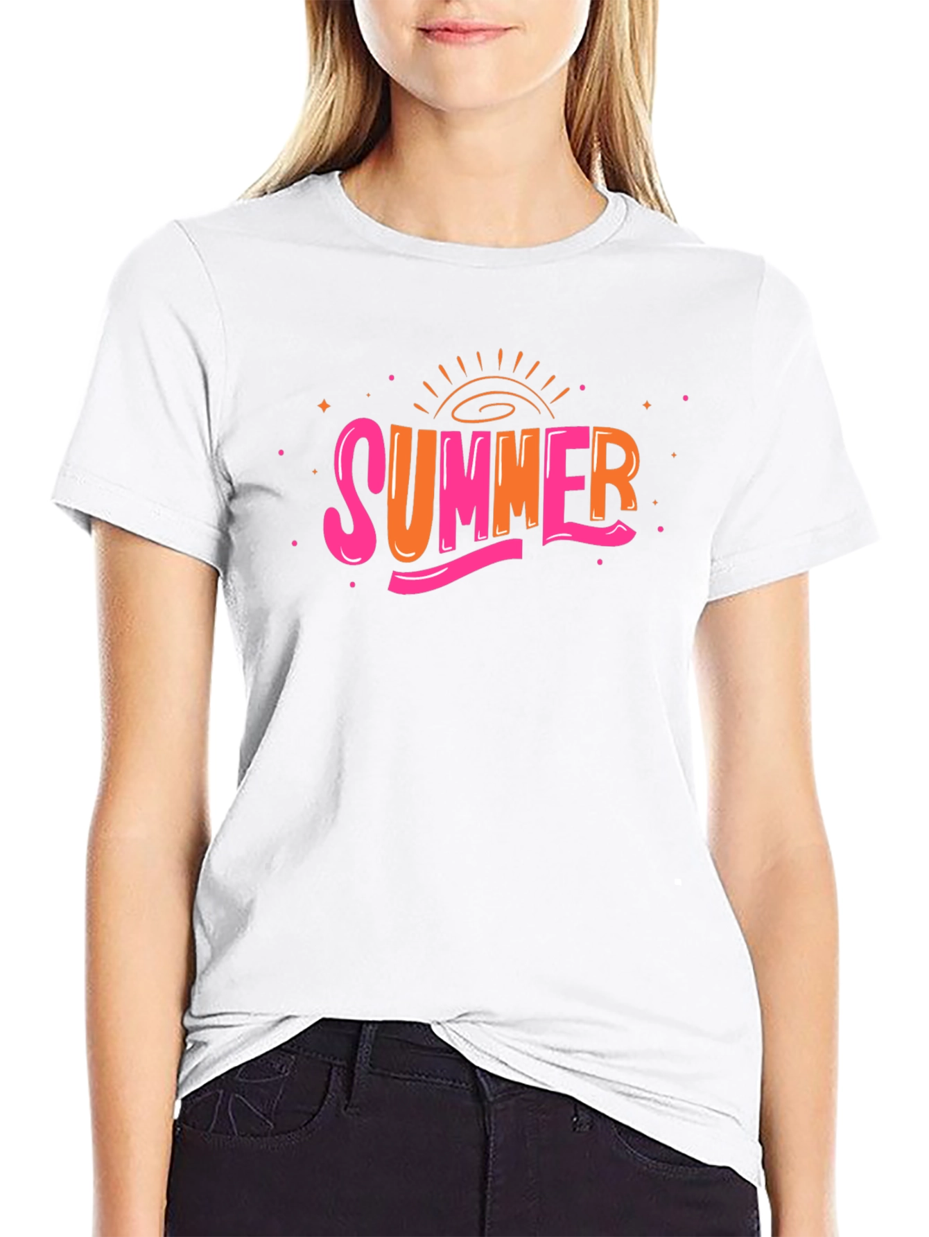 Summer Graphic Tee - Trendy Black T-Shirt