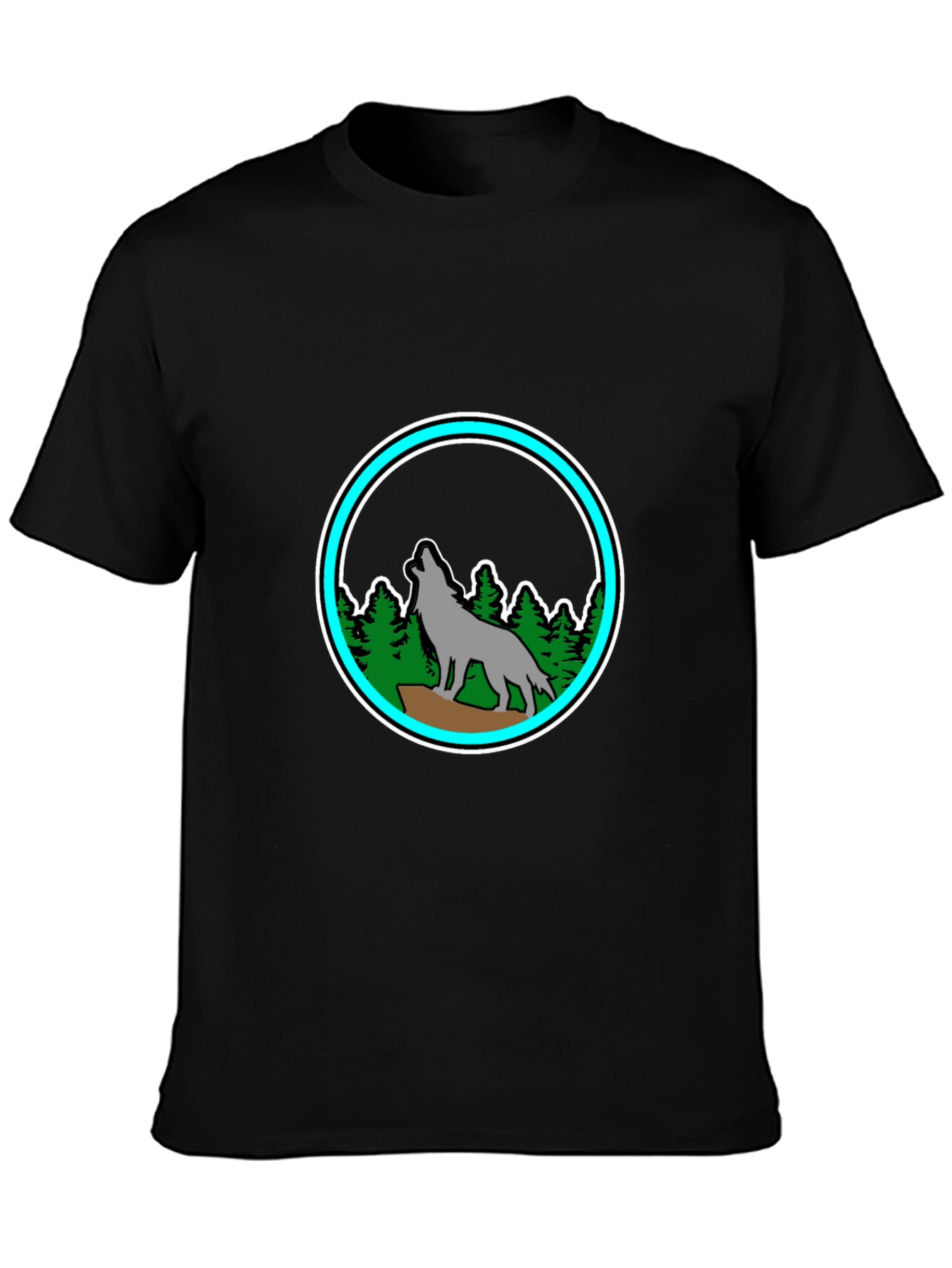 Wolf Howling at Moon T-Shirt - Nature Design