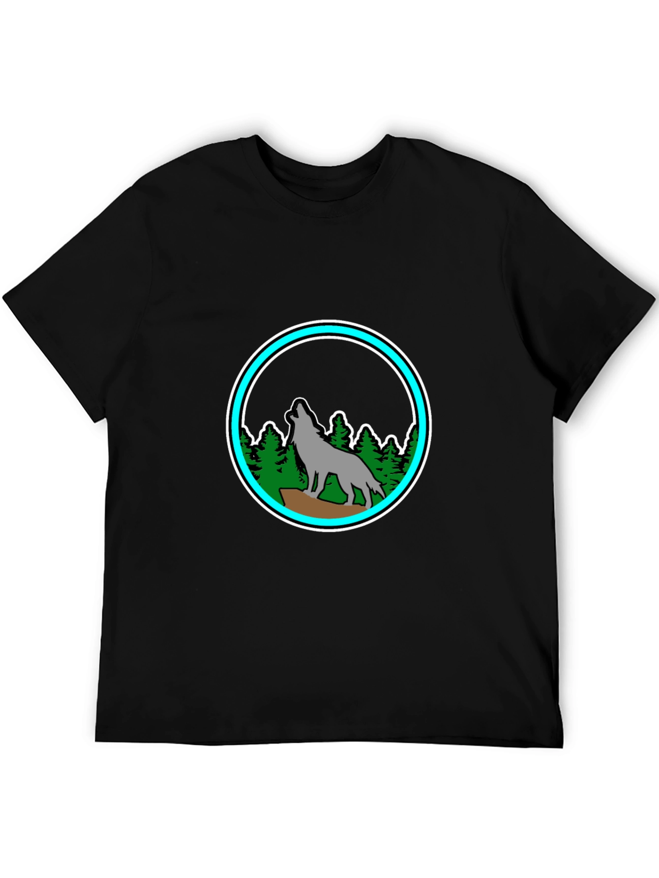 Wolf Howling at Moon T-Shirt - Nature Design