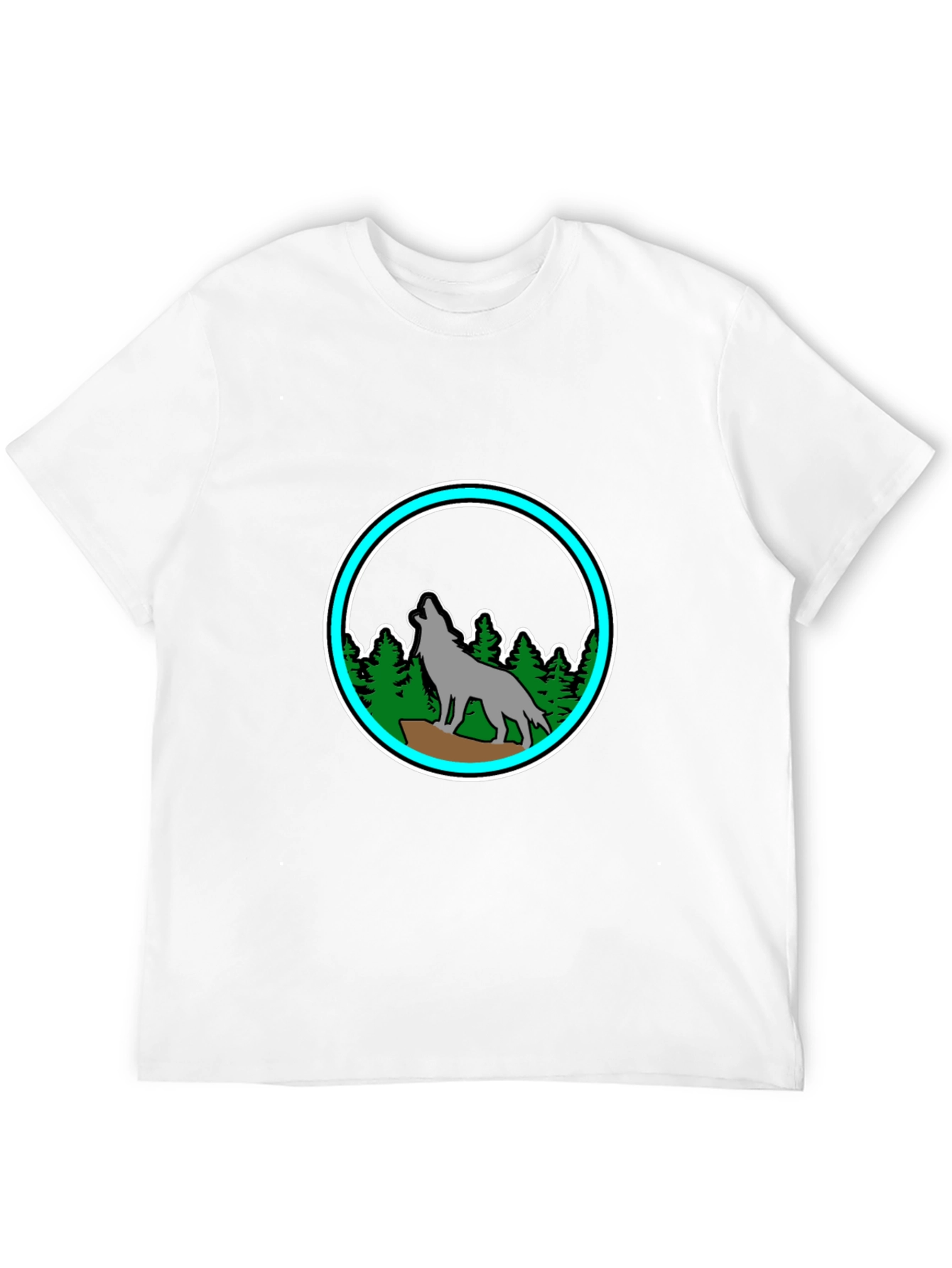 Wolf Howling at Moon T-Shirt - Nature Design