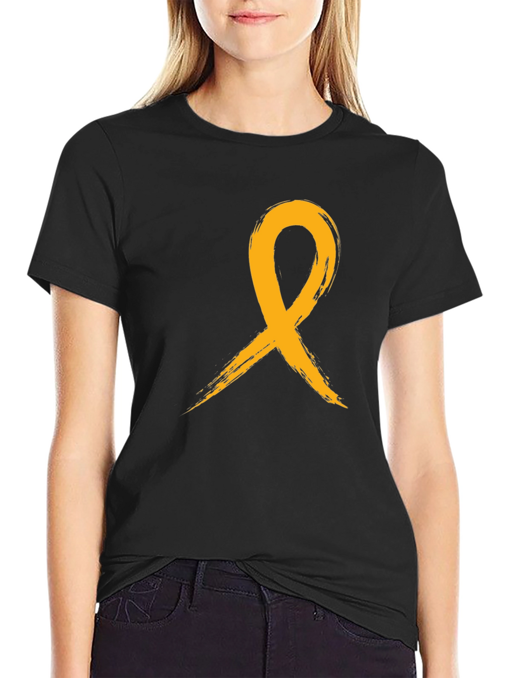 Gold Ribbon Graphic Tee - Awareness T-Shirt