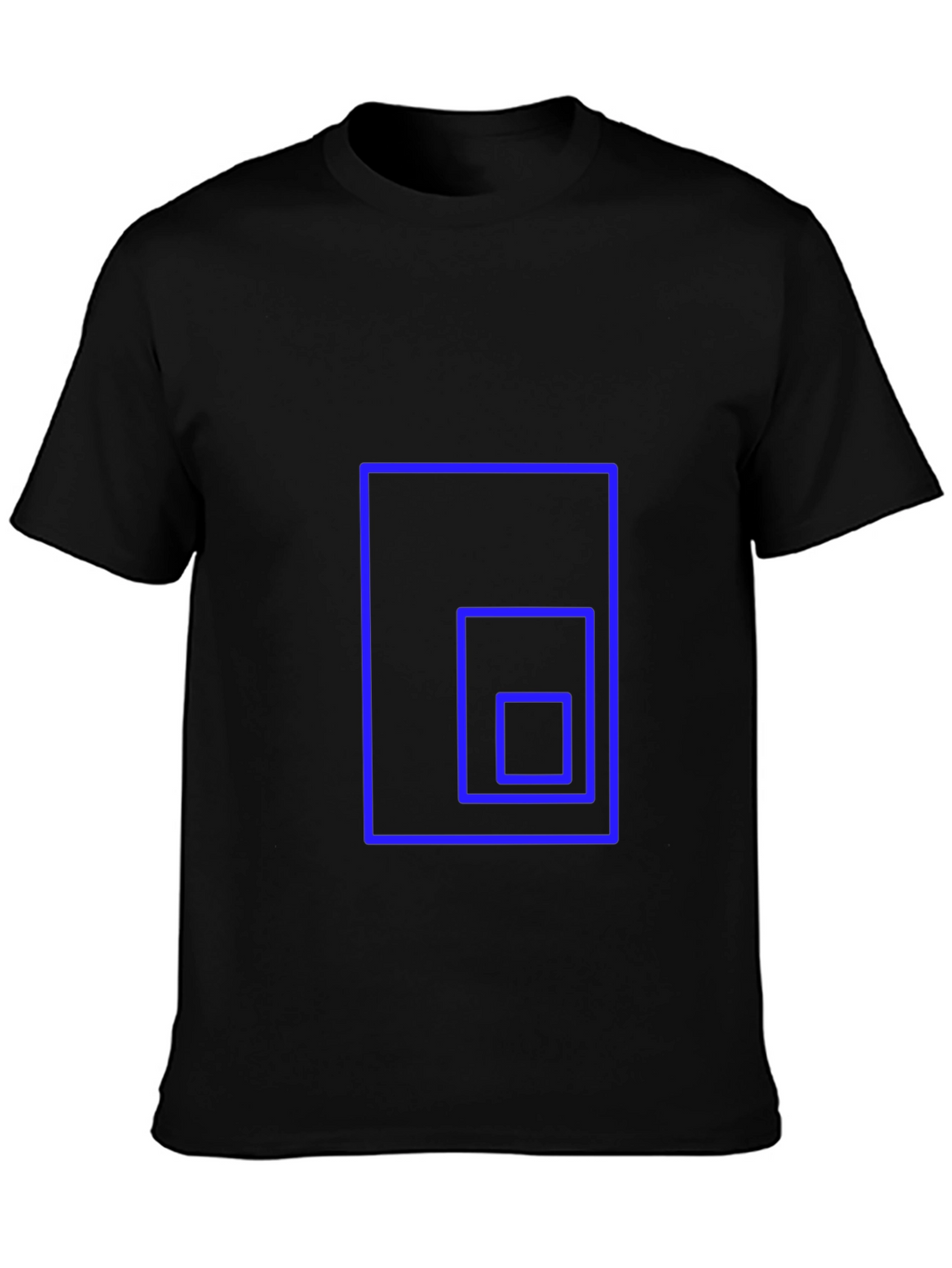 Geometric Square Design Black T-Shirt