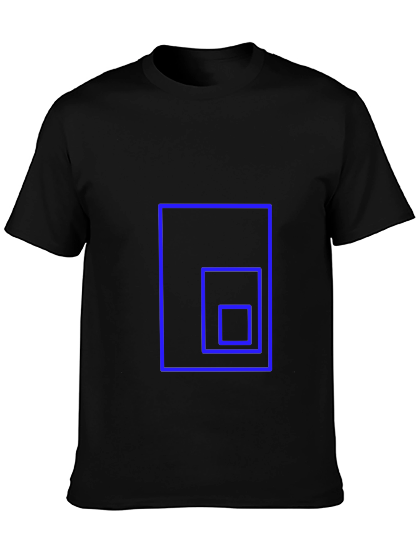 Geometric Square Design Black T-Shirt