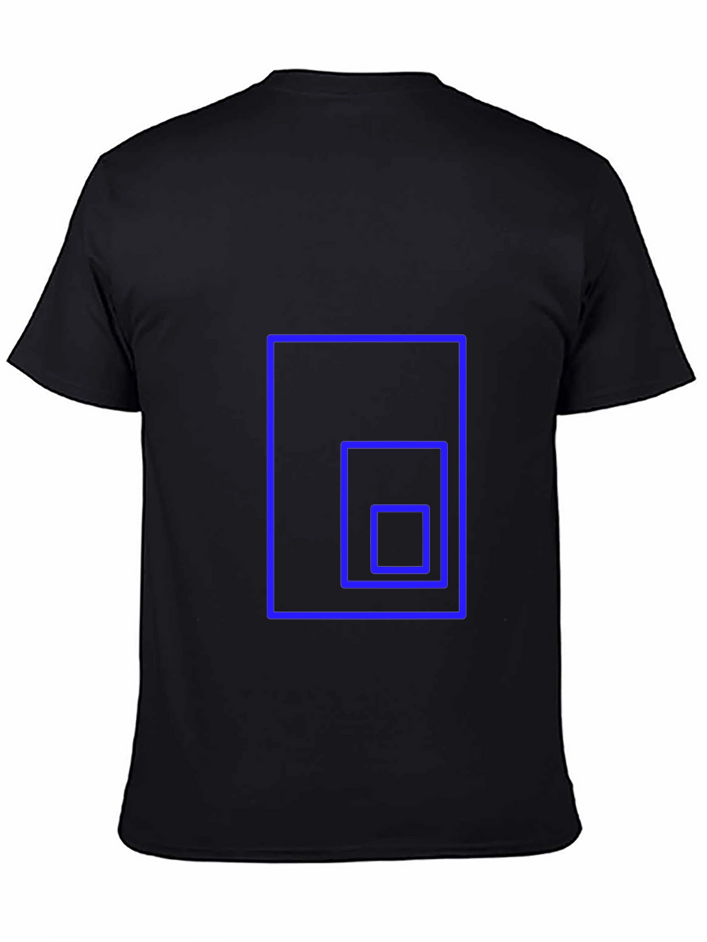 Geometric Square Design Black T-Shirt