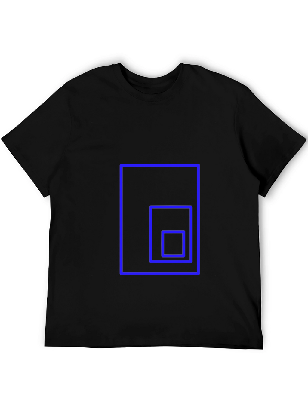 Geometric Square Design Black T-Shirt