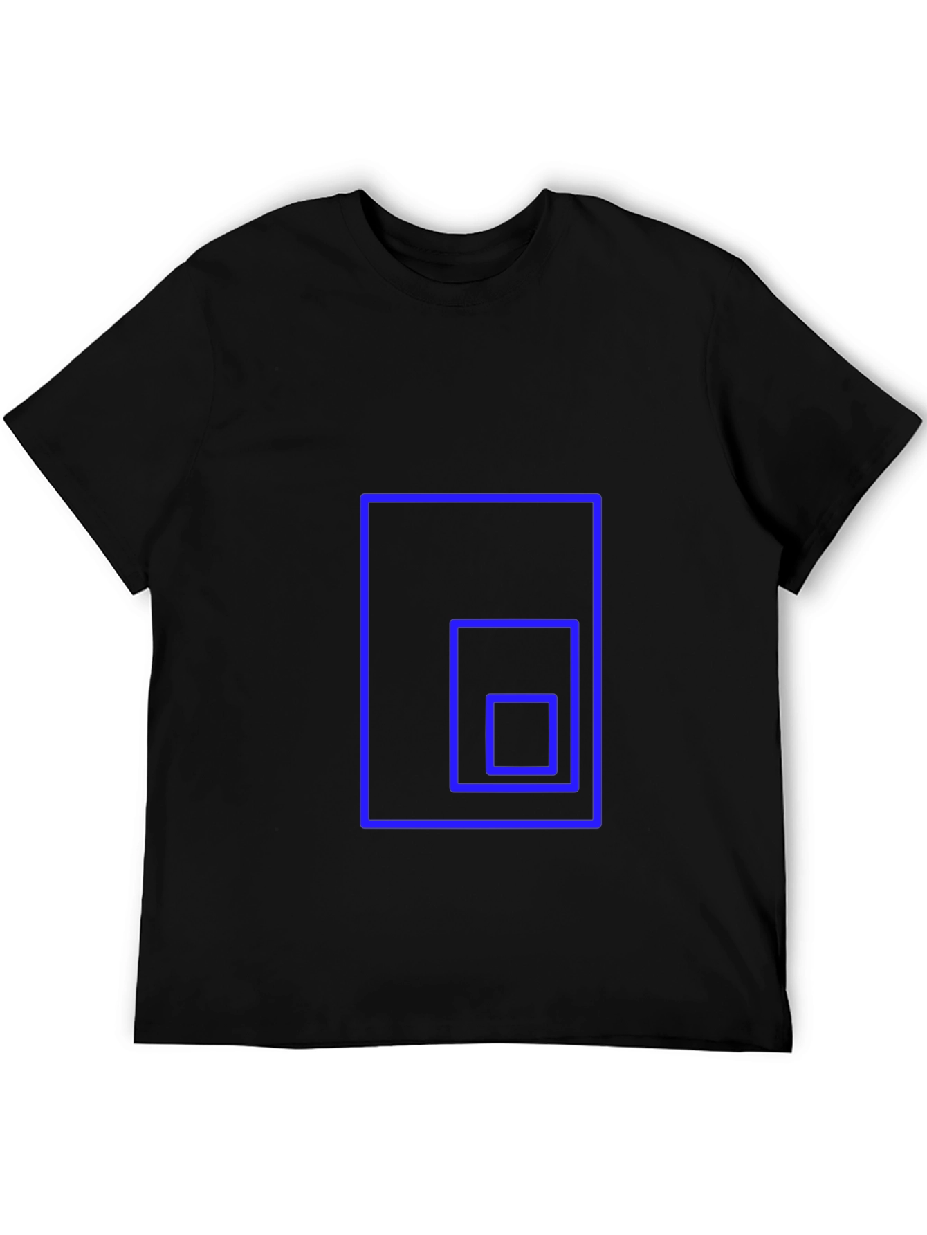 Geometric Square Design Black T-Shirt