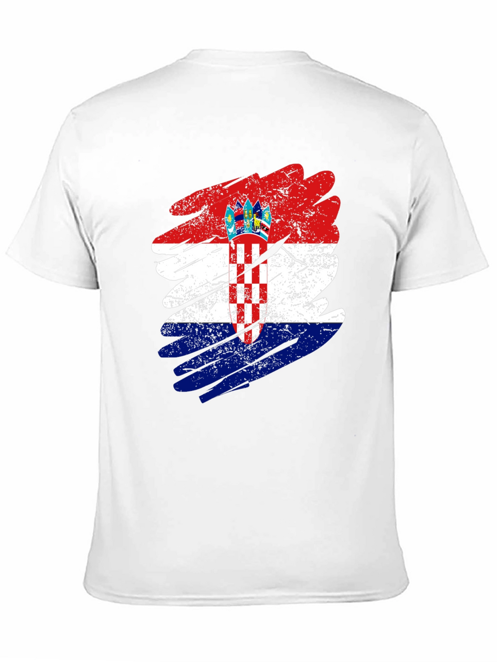 Croatian Flag Graphic T-Shirt - Grunge Style