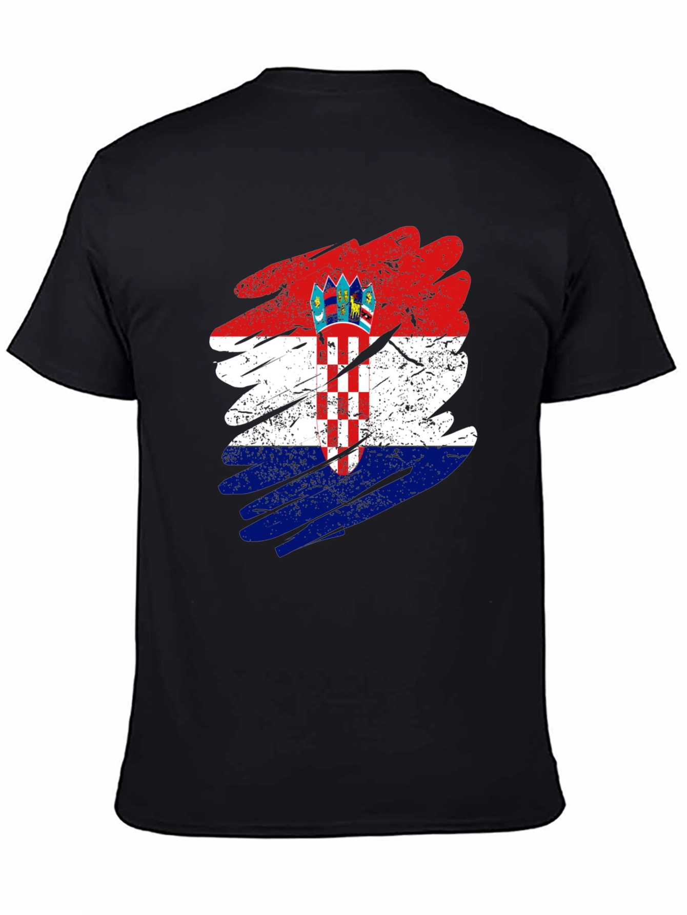Croatian Flag Graphic T-Shirt - Grunge Style