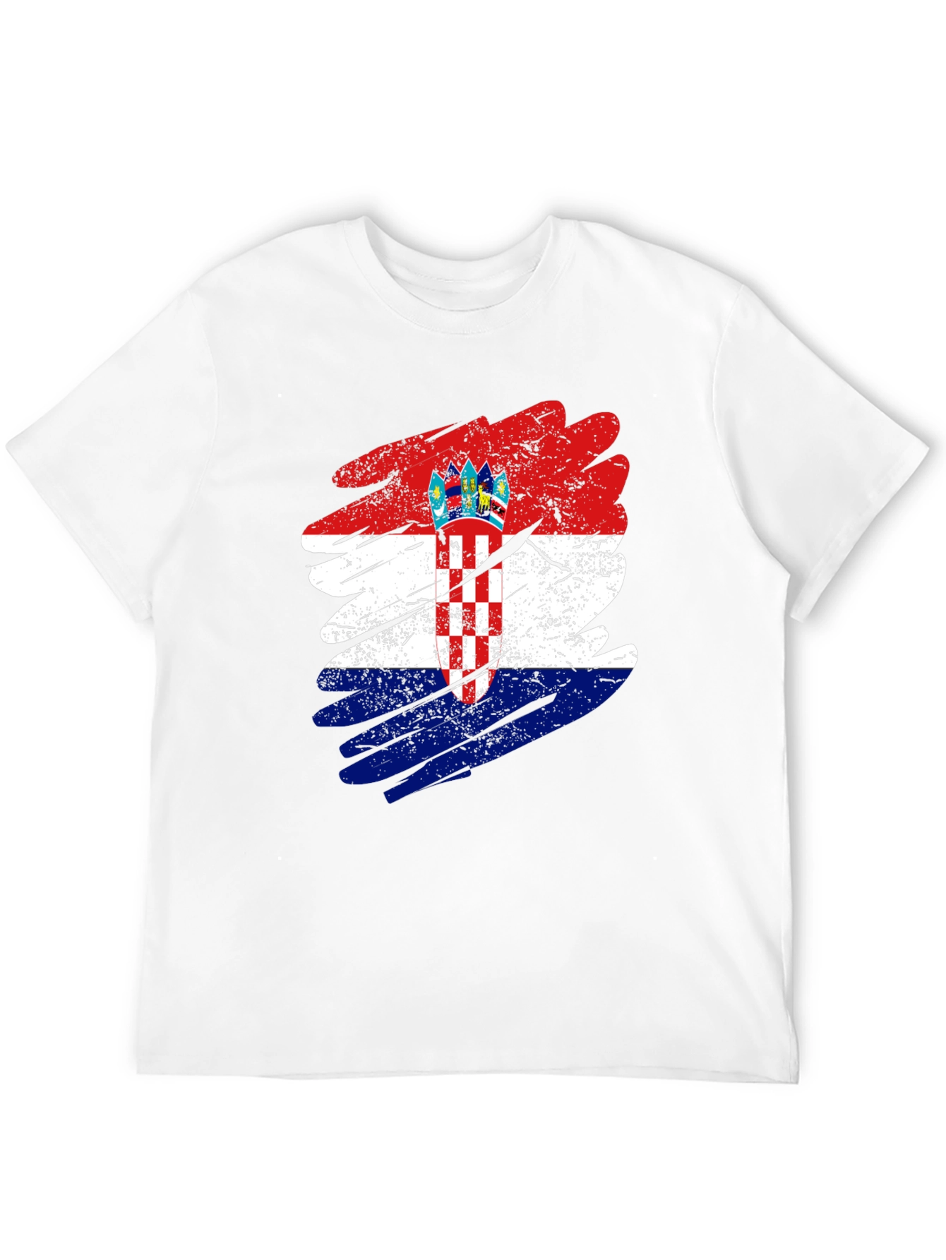Croatian Flag Graphic T-Shirt - Grunge Style
